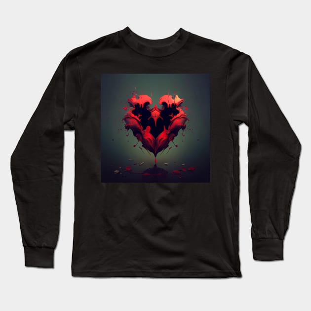 Broken Heart Graphic Art Long Sleeve T-Shirt by JoeBurgett